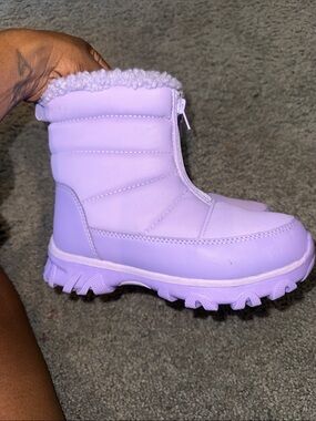 3M Thinsulate Kids Lilac Snow Boots with Plush Cuff